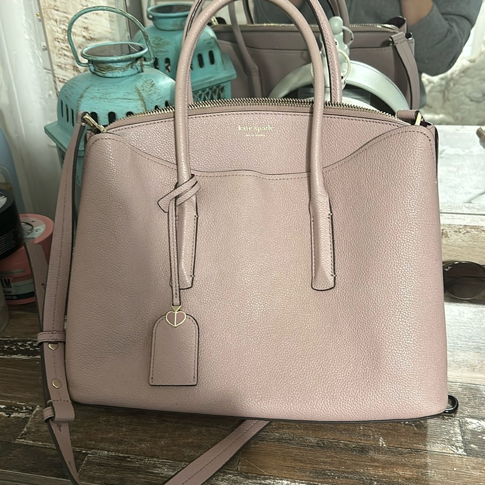 Kate Spade Medium Margaux Leather Satchel - Pink/ purple